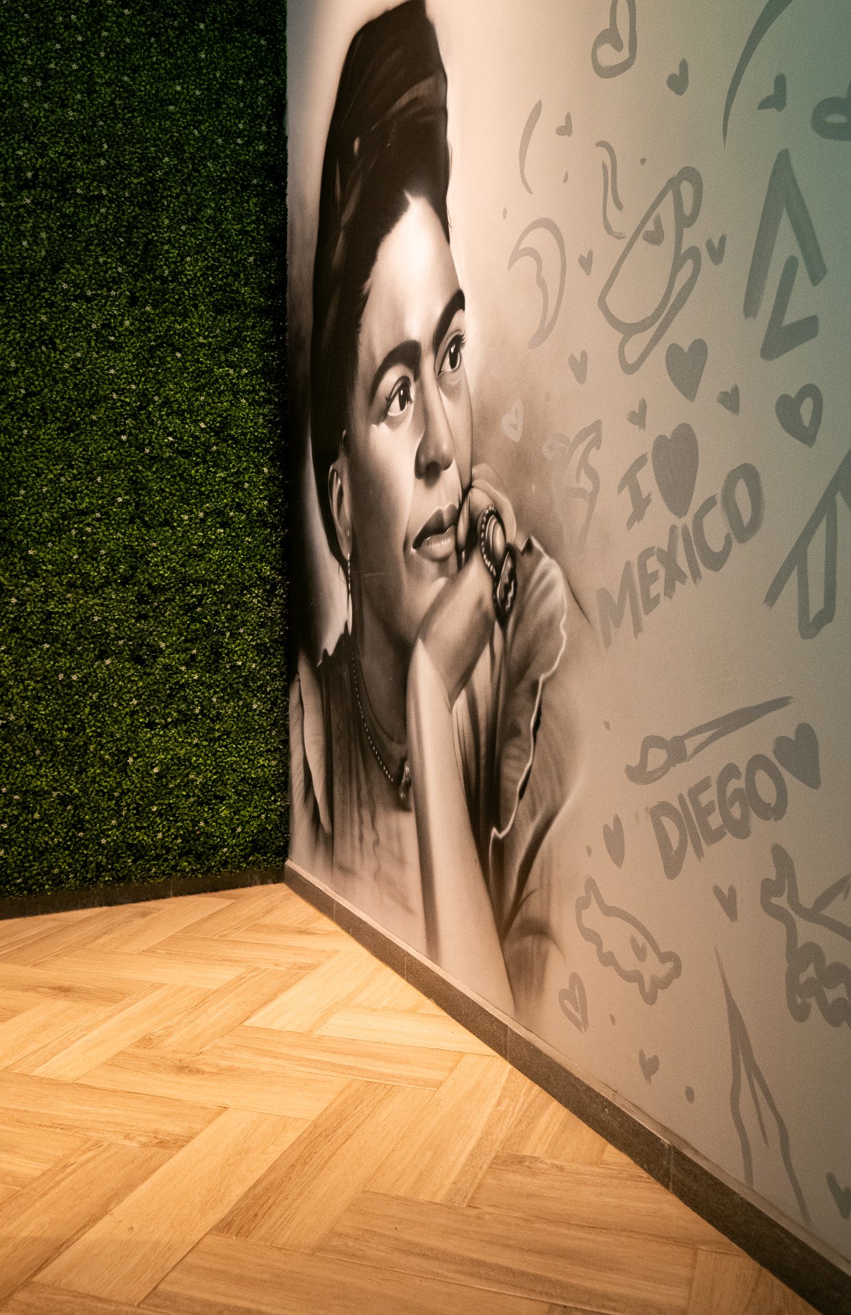 Casa Jardín’s actual Frida mural wall
